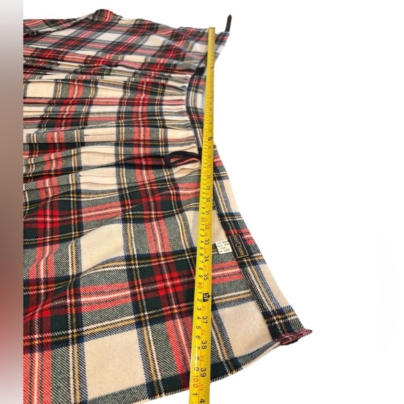 VTG Post O'Horn Scottish Wool Blend Skirt Plaid Wrap Kilt Pleated Size 6 Fringe - Picture 12 of 13